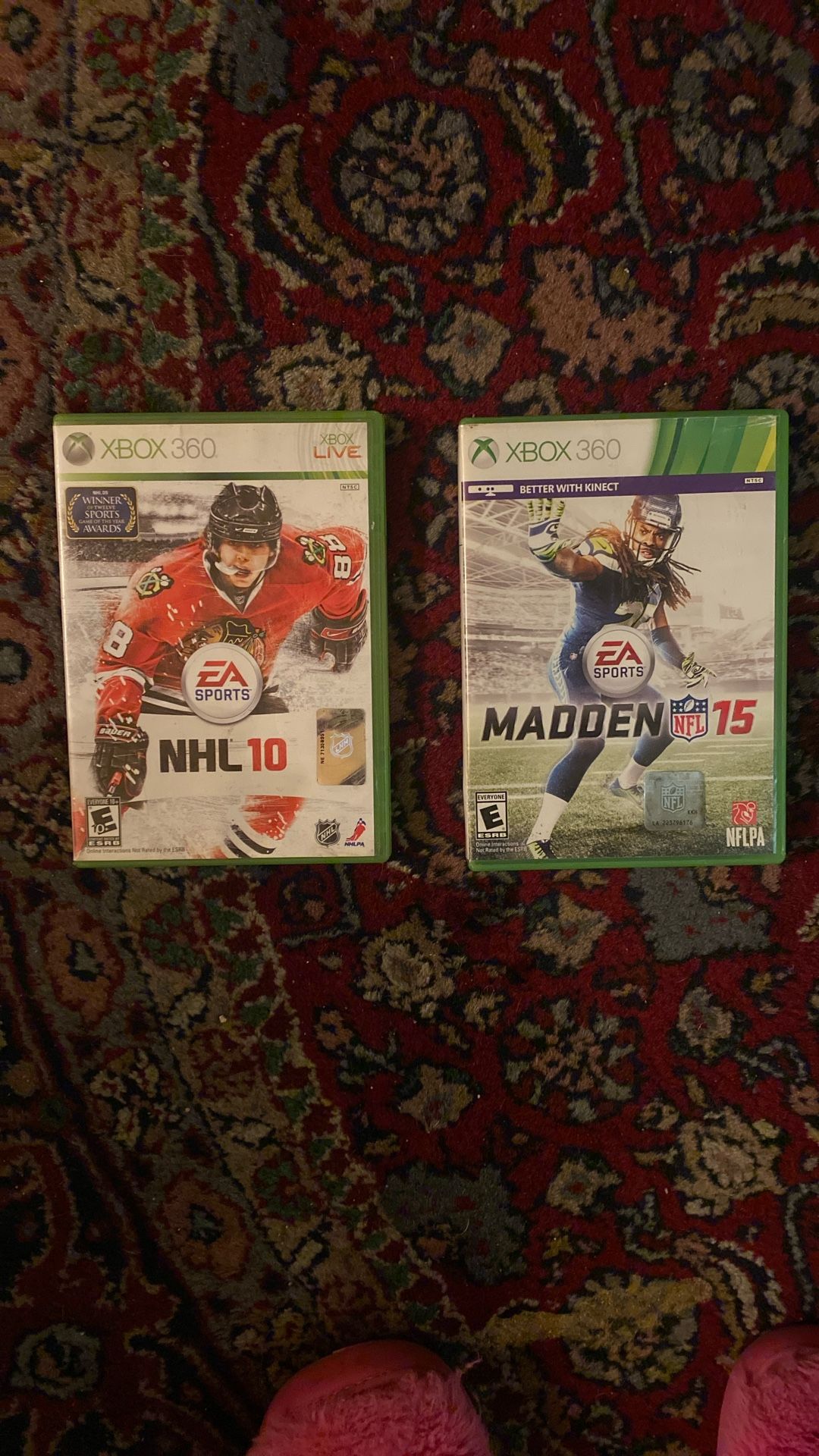 Xbox 360 2 Games Madden NFL 15 And NHL 10