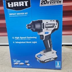 HART 20-Volt Cordless Impact Driver Kit, (2) 1.5Ah Batteries