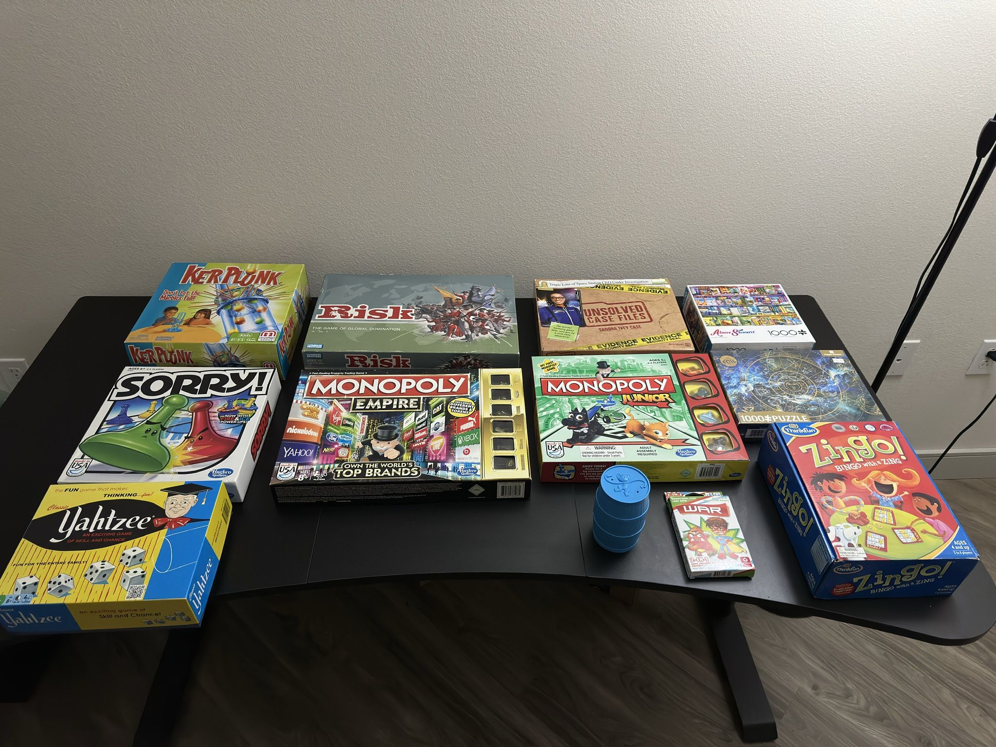 Board Game, Puzzle Game & Etc Lot  Of 12. Monopoly, Risk, puzzles & other games