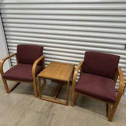 Office…Waiting Room Set (Two Chairs & a Small Table)..LIKE NEW