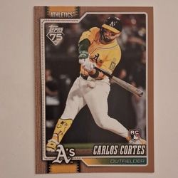 Topps 2026 Series One Carlos Cortes #249 Athletics Rookie Serial Numbered