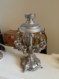Silver Judaica Kiddush Fountain Set