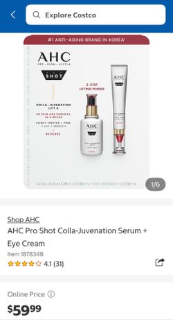 AHC Pro Shot and Eye Serum Peptides to Reduce skin sagging and pore size
