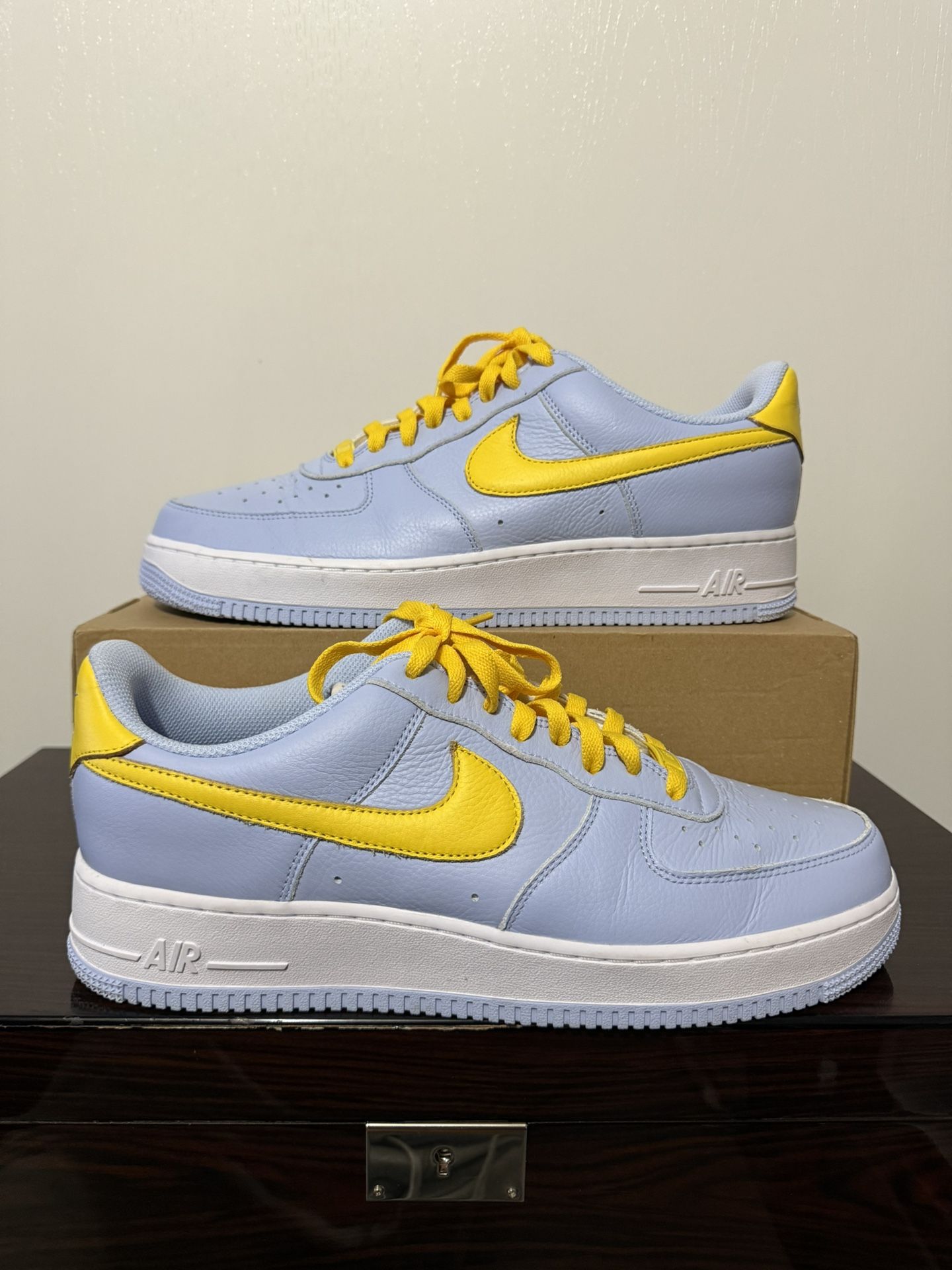 Nike Men's Size 12 Air Force 1 Low Blue Yellow Nike By You Shoes NBY DV3892-900