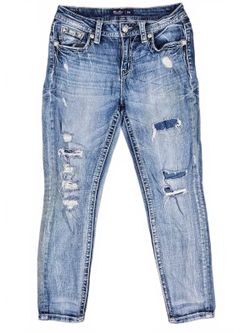 Miss Me Womens Mid Rise Distressed Ankle Skinny Jeans 29