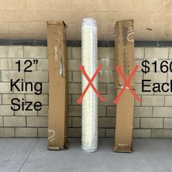NEW 12" King Size Hybrid Mattress w/Individual Pocket Springs *DAMAGE BOX*
