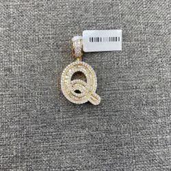 Charm 10k Yellow Gold With Round And Bugget Diamonds 
