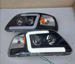 97-03 Ford F150 Expedition LED DRL Projector Headlights Luces Focos Micas Faros Faroles Headlamps