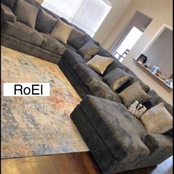 Slate Deep Seating Huge Comfort Jackson Sectional Couch with Chaise🤩 New Brand🆕 Fastest Delivery 🚚 Financing ✅