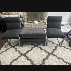 Two Chairs, One Ottoman