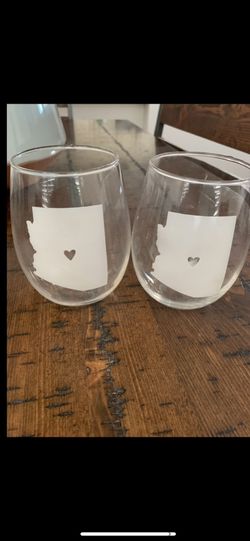 Arizona Heart Stemless Wine Glasses