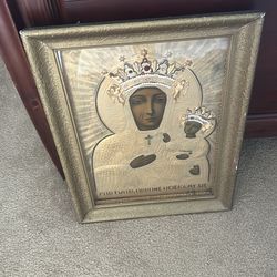 Antique picture of a virgen