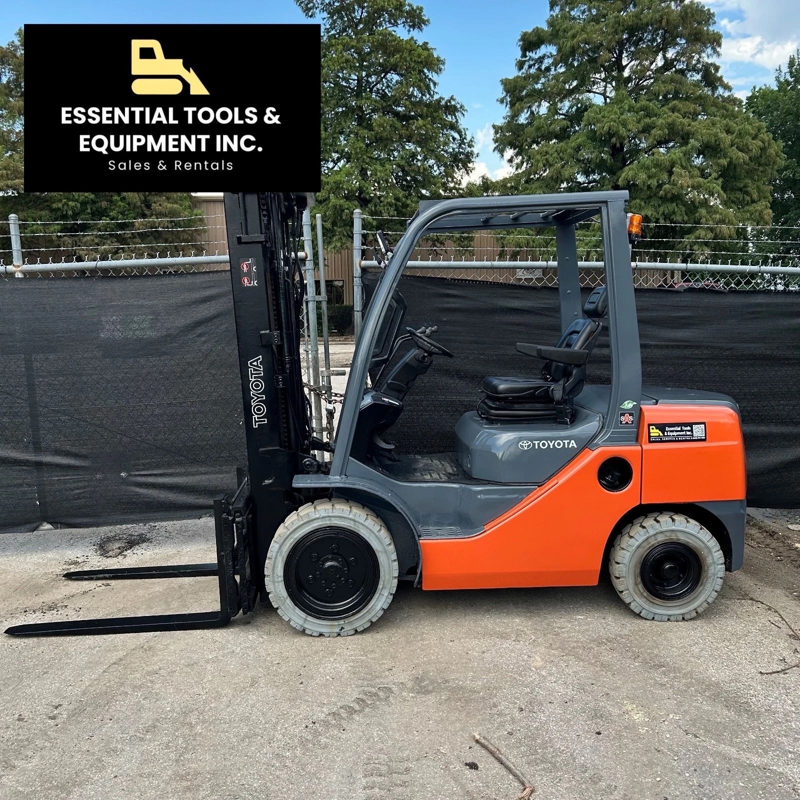 2018 Toyota 8FDU30 Forklift 6,000 Lbs 3-Stage Pneumatic Tires- 1,849 Hrs