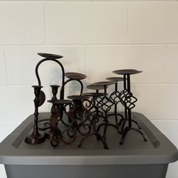 LOT OF CANDLE HOLDERS