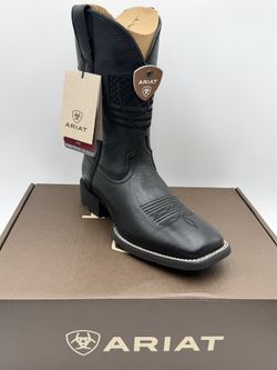 New ARIAT Sport Freedom Cowboy Boots Wide Square Toe BLACK SZ 8-8.5-9 EE Wide