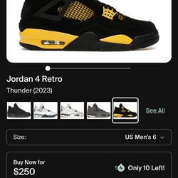 Yellow Thunder Jordan 4s