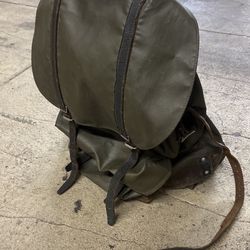 Vintage Swiss Army Leather And Waterproof Rucksack Backpack
