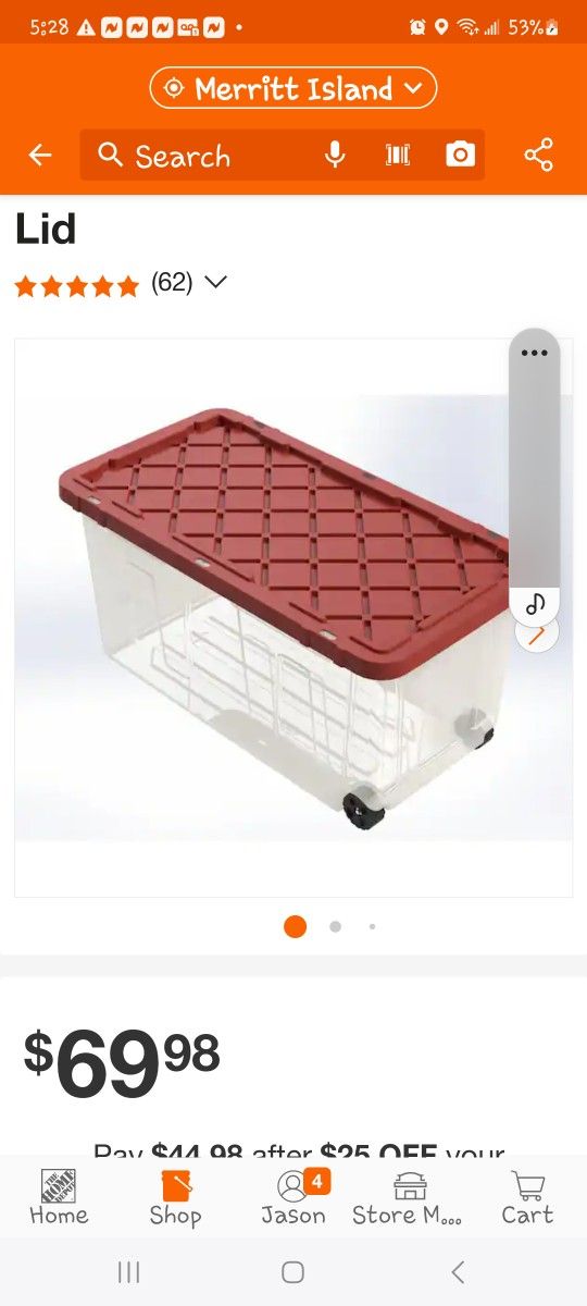 70 Gallon, Made In USA! Totes