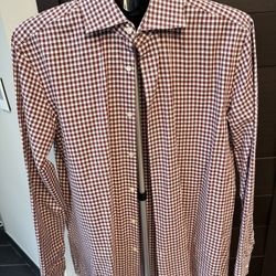 Hugo Boss Men’s Gingham Slim Fit Dress Shirt 16 32/33