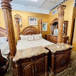 AICO By Michael Amini MONTE CARLO Brown 5pcs Bedroom Set - GA