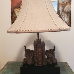 Lamp elephants With Books Made Of Bronze