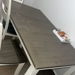 Dining Table W/ 4 Chairs, Bench(bench Opens) 