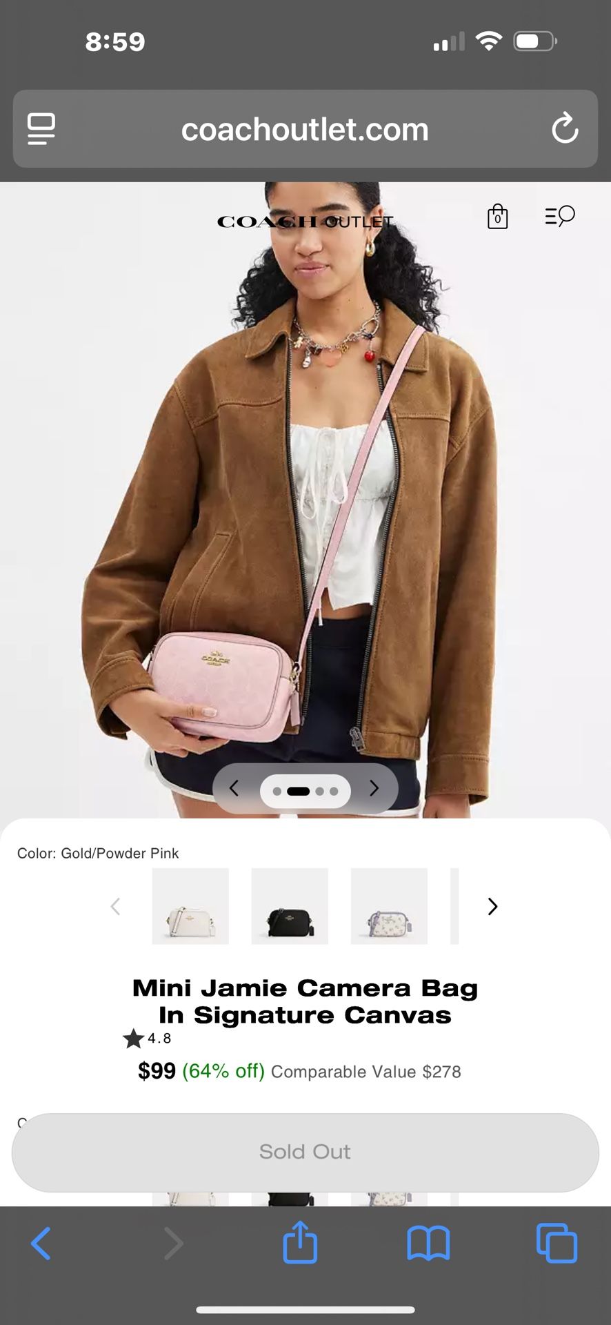 Coach Powder, Pink Crossbody