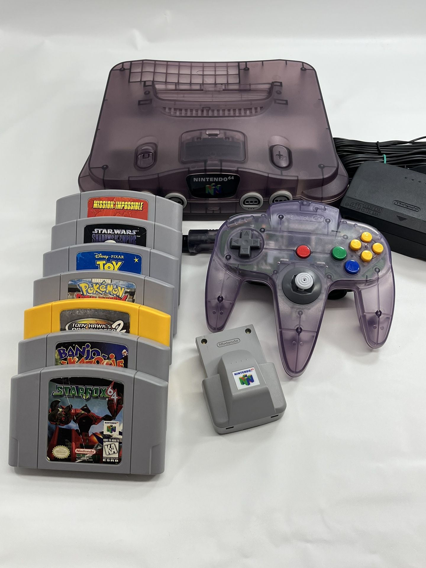 Nintendo N64 Console Custom Atomic Purple Shell W/ Games Bundle 