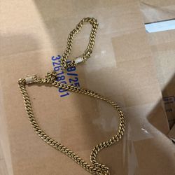 Chain And Bracelet Cuban Set 