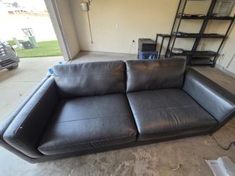 Black Faux Lthr Sofa
