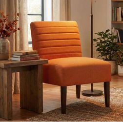 Modern Accent Chair, Comfy Living Room Chair with Wood Legs, Modern Armless Lounge Chair