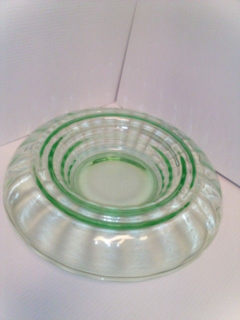 Uranium Bowl Large Depression Glass Keyword Fire King Jadite Antique Vintage Glassware Fenton