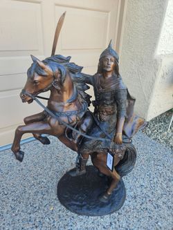 Bronze Statue of Warrior on horse