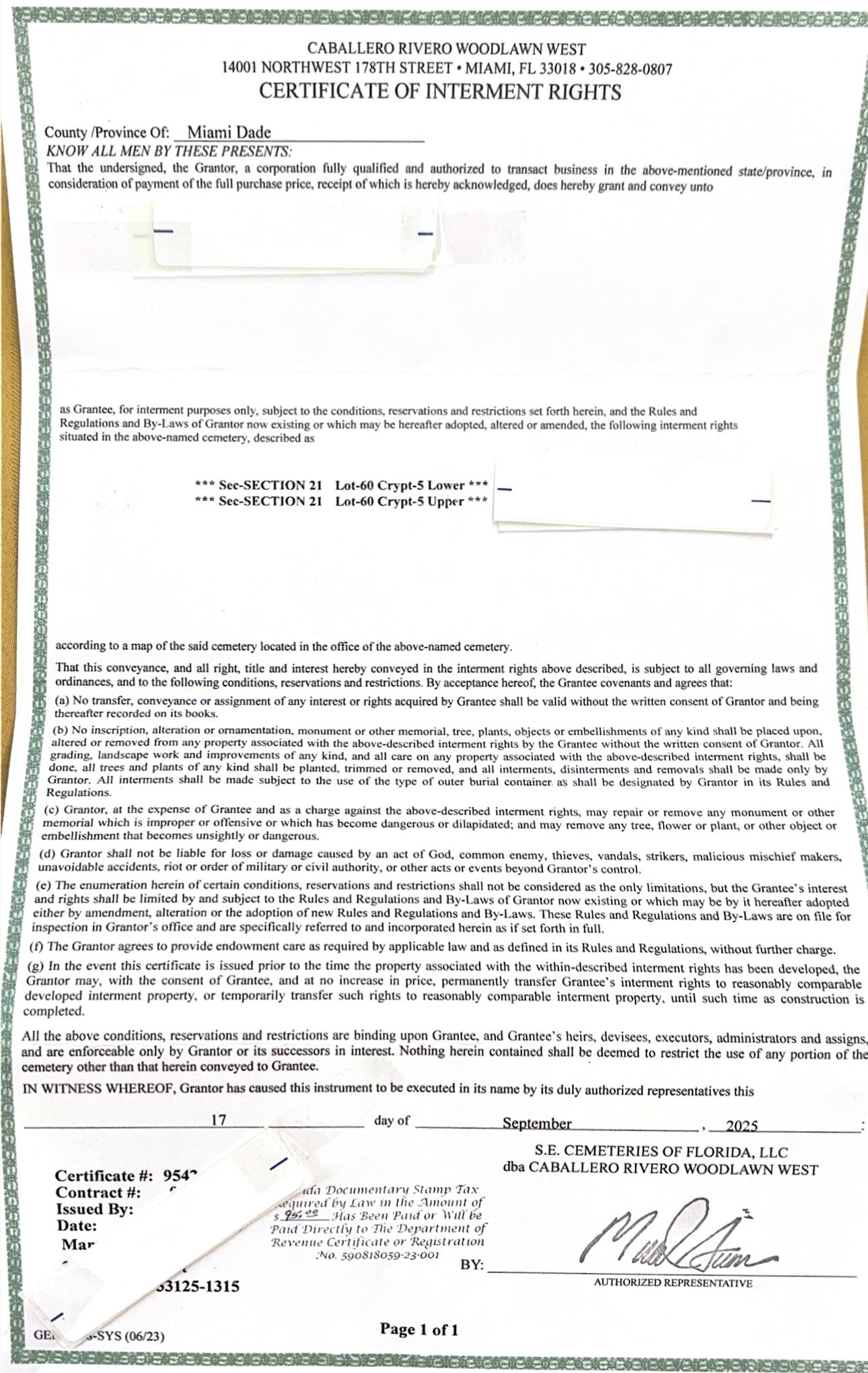 Upper And Lower Plot Caballero Rivero West