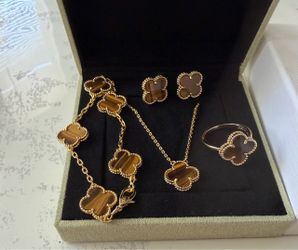 Clover necklace set 925, Au750 over