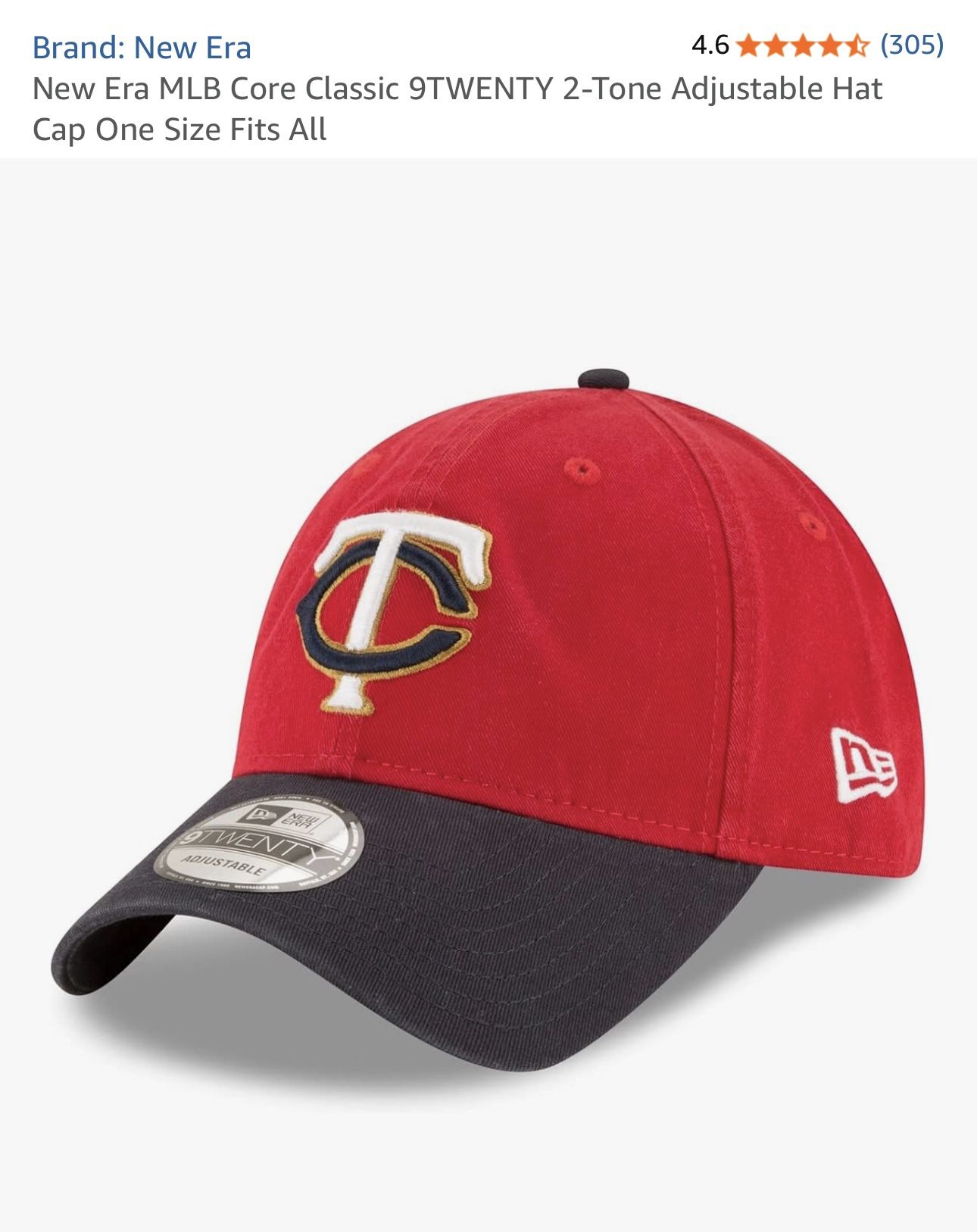 $10-Minnesota Twins New Era MLB 2-Tone Adjustable Hat Cap One Size Fits All