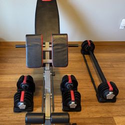 Workout Bench + Adjustable Dumbbell - Barbell Set $400