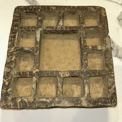 Antique Primitive Handmade 13 Compartment Spice Tray