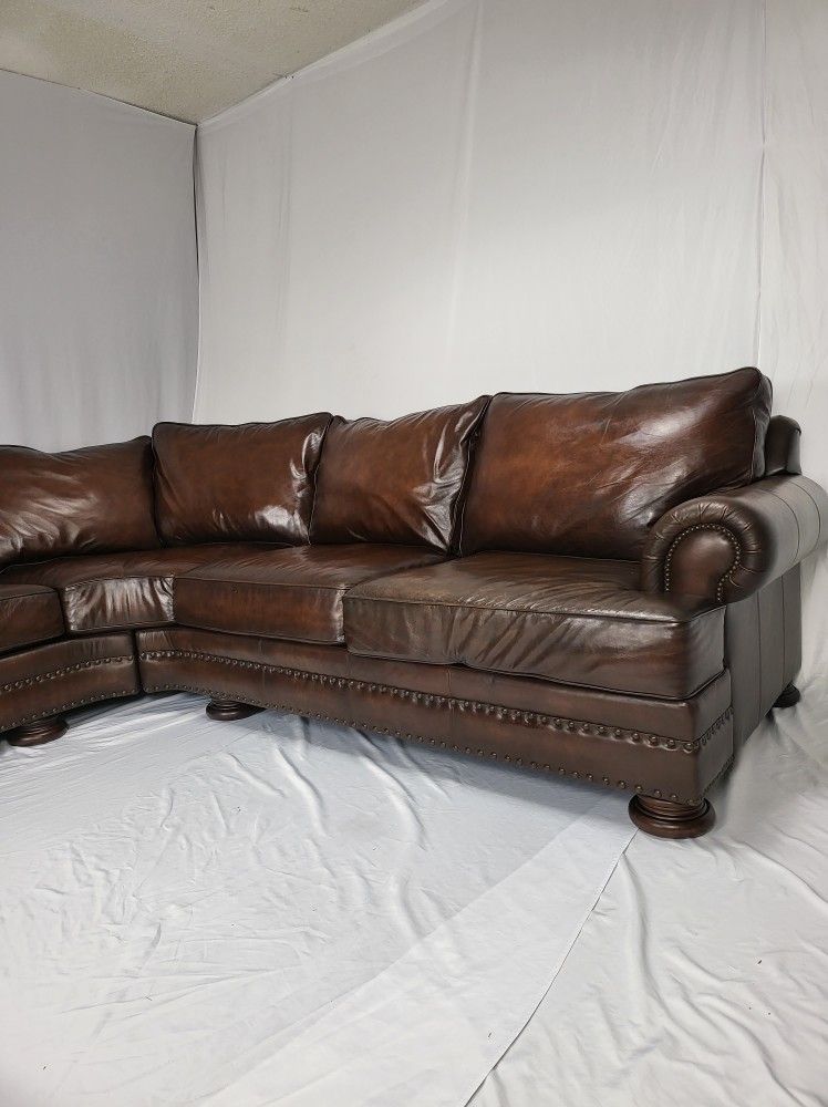 Bernhardt foster 2024 leather sectional