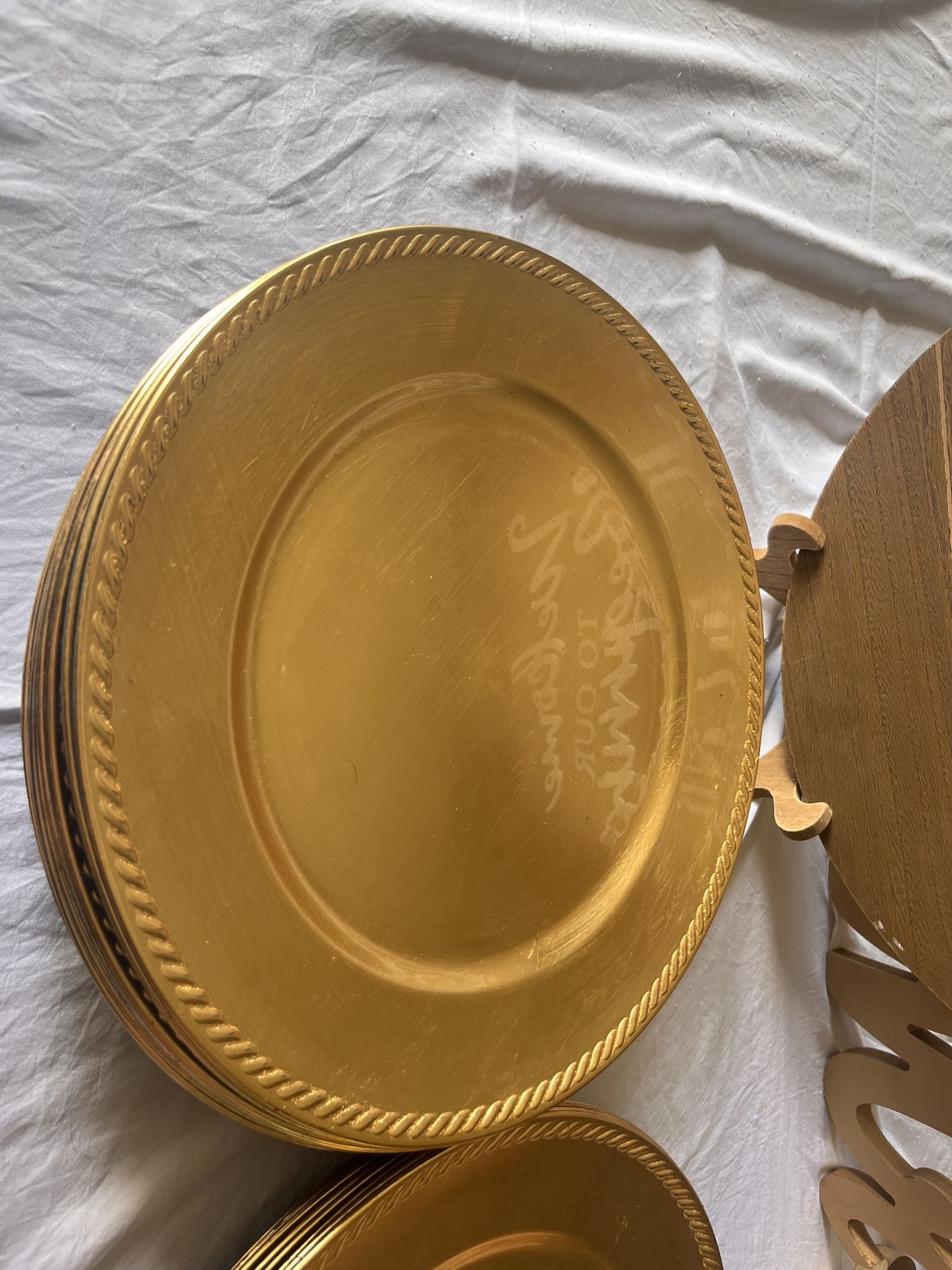 Gold charger plates 