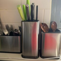 Silverware Caddy Utensil Caddy Spoon Holder with 4 Divided Compartments, Sturdy Stainless Steel, Rust Proof