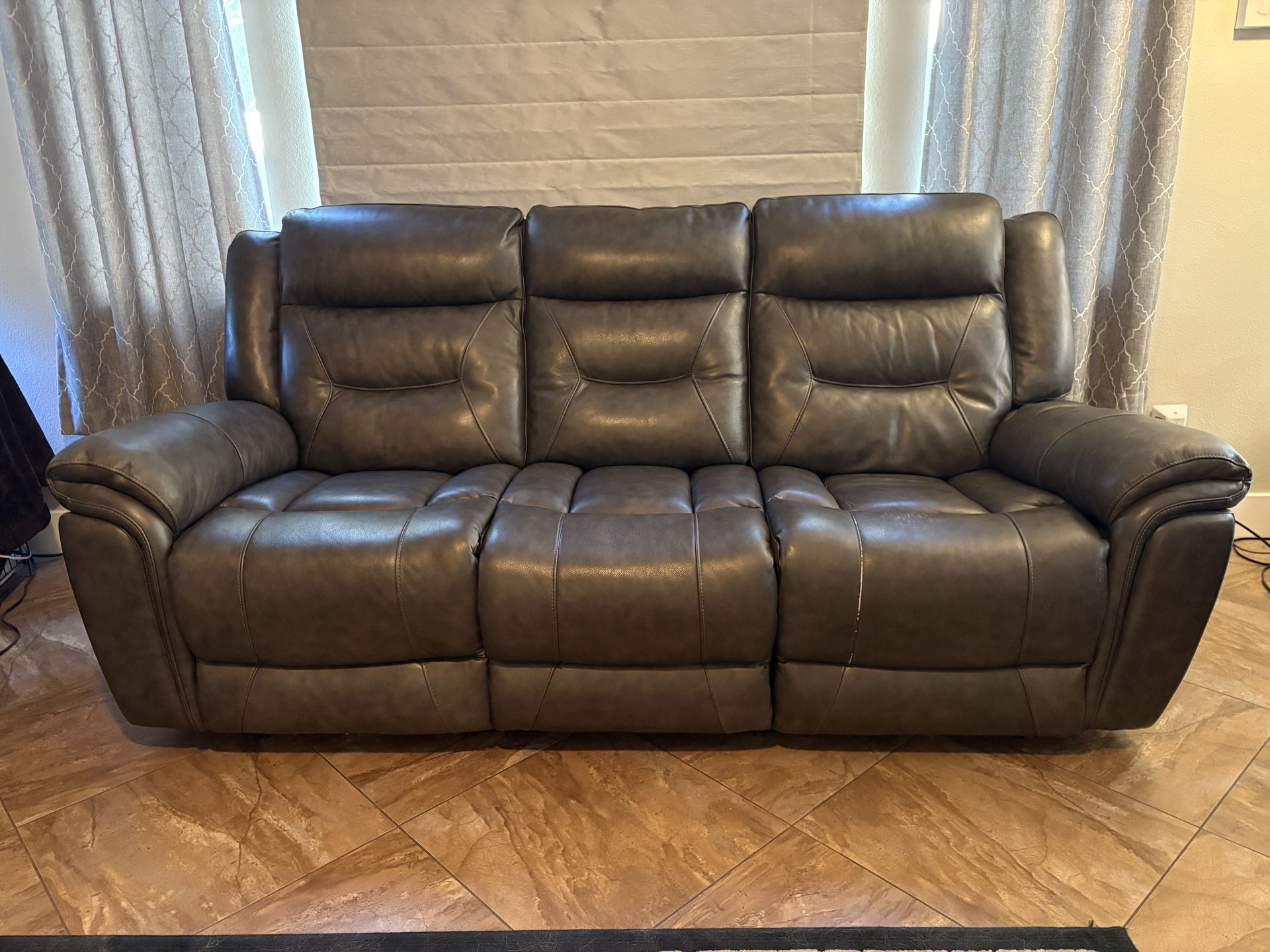 Leather Power Recliner Sofa Set