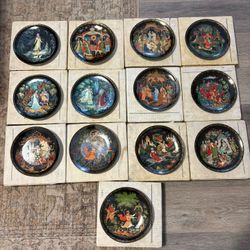 New 13 Bradford Exchange Russian Fairytale Plates Original Boxes, Docs & COA