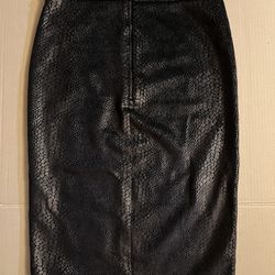 Tahari Snake Print Pencil Skirt Stretch Office Career Navy Metallic Size 2 NWT