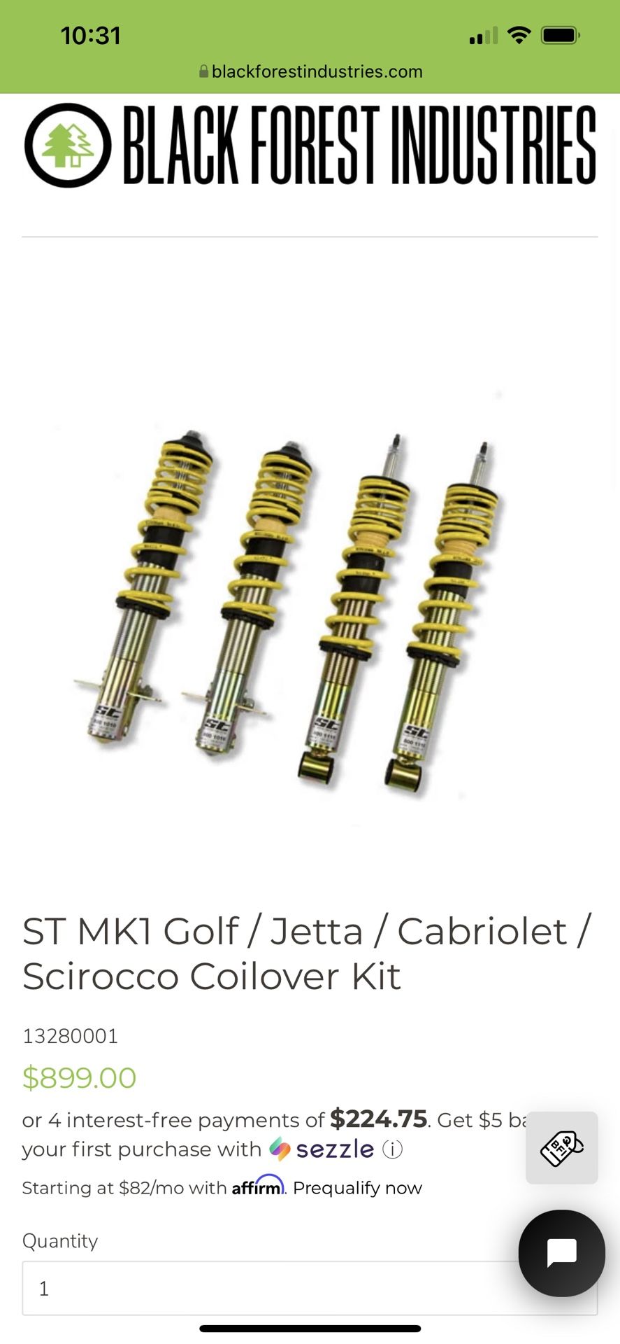 Vw Mk1 Coilovers