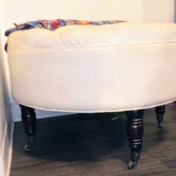 Large Round Upholstered Ottaman