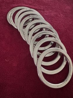 10pcs 2-1/2" Flat Edge Chrome Steel Ring Hardware For Leather Projects     A4)