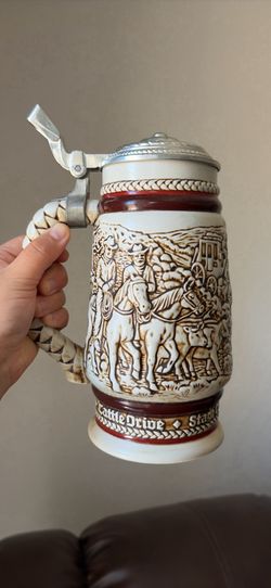 1980 Avon Ceramarte Western Cattle Drive Beer Stein