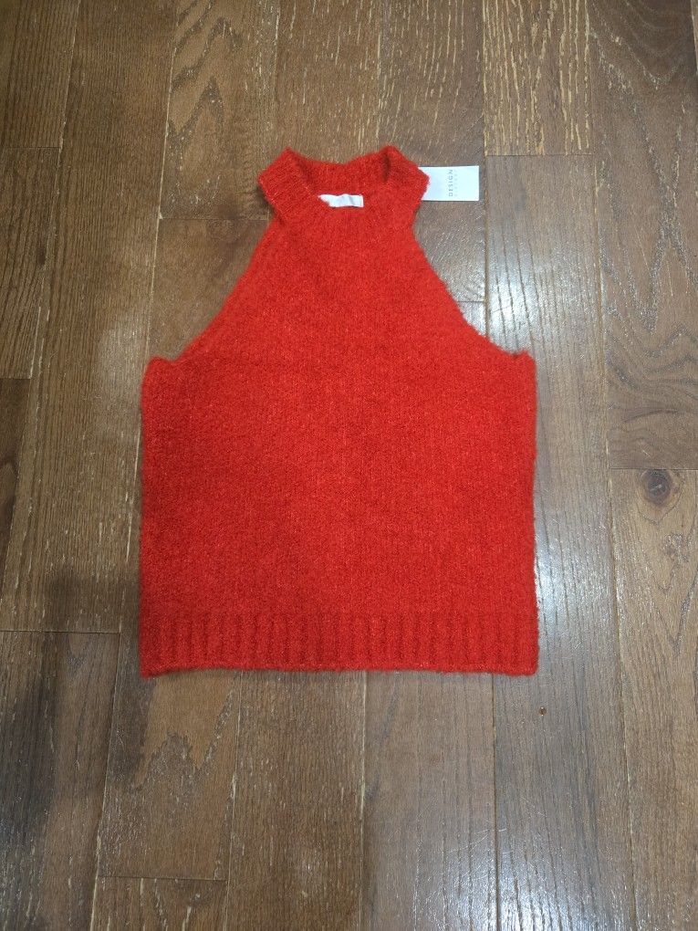 Design History Sleeveless Sweater, Berry Red, S