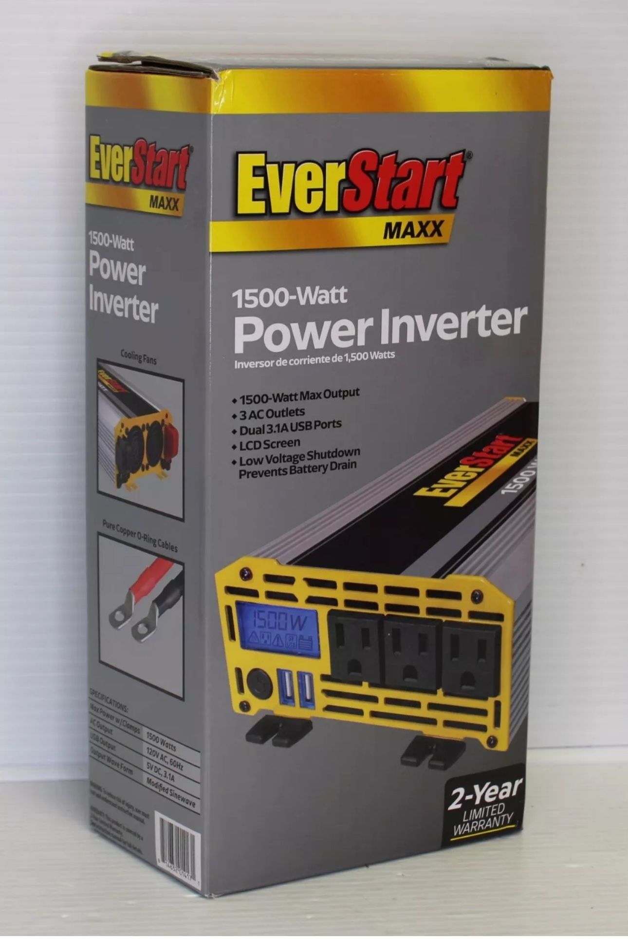 EverStart Maxx 1500 Watt Automotive Power Inverter with USB Power (PC1500E) NEW!